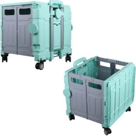 Resim Sunup SN-26968 Katlanabilir Market Pazar Kamp Tekerlekli Alışveriş Arabası 60KG Kapasiteli 