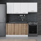 Resim Minar 200 Cm Mutfak Dolabı Beyaz Dore 200-D4 