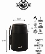 Resim TANQ Ömür Boyu Garantili Bento Paslanmaz Çelik Yemek-Mama Termosu Midnihgt Black 0.50 Lt- (17 Oz) 