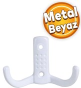 Resim Badem10 Noktalı Askı Vestiyer Duvar Askısı Mobilya Metal Dolap Elbise Askılığı Beyaz Askı 