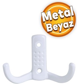 Resim Badem10 Noktalı Askı Vestiyer Duvar Askısı Mobilya Metal Dolap Elbise Askılığı Beyaz Askı 