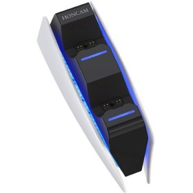 Resim Ps5 Gamepad Şarj Cihazı Çift Dock Şarj Cihazı İçin Honcam Beyaz 
