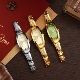 Resim Moda Kuarç Hareketli Çelik Bileklik - Küçük, Oval, İğne Gösterge, Kablosuz Yok, Düğme Pil Kullanır 