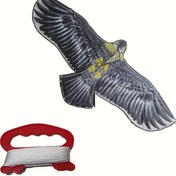 Resim Kolu Olan Gerçekçi Kartal Kite - Dayanıklı Polyester, Siyah ve Beyaz, Başlangıçlar İçin Mükemmel, Dış Mekan Eğlencesi ve Spor Kite, Başlangıç Kite|Gerçekçi Kite|Polyester Kite 