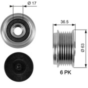 Resim GATES OAP7051 Alternator Kasnagi 5M5Q10344AA 