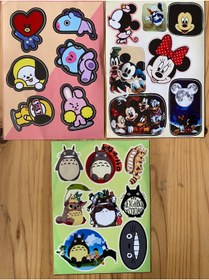Resim icase BTS Mickey Mouse Totoro Minnie Mouse Sticker Çıkartma Set 3'lü 