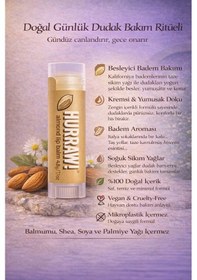 Resim Hurraw Almond Ve Moon Dudak Balmı 2 Li Set %100 Doğal Vegan Gece Ve Günlük Bakım 