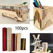 Resim 100 Adet Ahşap Çubuk Seti, DIY El Sanatları, Süslemeler, Süsler, 25 Adet * 10cm + 50 Adet * 15cm + 25 Adet * 20cm 