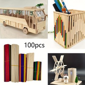 Resim 100 Adet Ahşap Çubuk Seti, DIY El Sanatları, Süslemeler, Süsler, 25 Adet * 10cm + 50 Adet * 15cm + 25 Adet * 20cm 