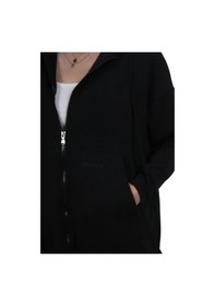 Resim Shinzone Kadın Modal Kumaş Yumuşak Dokulu Fermuarlı Rahat Kalıp Siyah Kapüşonlu Ceket Hırka Siyah 
