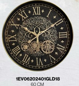 Resim Beliza 60 Cm Metal Gövdeli Akar Saniyeli Çark Mekanizmalı Duvar Saati çok Renkli 