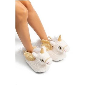 Resim Twıg Tw Lio Beyaz Kadın Hayvanlı Panduf 36/41 Beyaz 