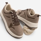 Resim Marjin Kadın Sneaker Yüksek Taban Spor Ayakkabı Aryan Vizon Süet 