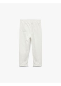 Resim Koton Pamuklu Beli Lastikli Basic Şardonlu Jogger Eşofman Altı Ekru 6wmg40030ak Ekru 