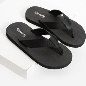 Resim VestioStore Alex Erkek Siyah Kumaşlı Rahat Parmak Arası Acıtmaz Havuz Plaj Terliği Flip Flops 