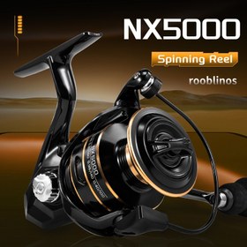 Resim Rooblinos NX Serisi Siyah Döner Balıkçılık Makinesi - Solaklar İçin, Dayanıklı PA/Naylon Yapı, Tatlısu ve Tuzlu Su Balıkçılığı için Pürüzsüz Atış ve Geri Alma 