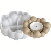 Resim DIY Cloud Bubble Shaped Silikon Tepsi Kalıbı - Mum Tutucuları, Reçine Döküm ve Ev Dekoru için İdeal - Plaster, Beton ve Daha Fazlası için Çok Yönlü El Sanatları Kalıbı - Benzersiz Ped ve Süs Tasarımı, Mum Tutucu Kalıbı|Balon Tasarımı|Detaylı Dokulu, Mum Tutucu El Sanatı 
