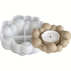 Resim DIY Cloud Bubble Shaped Silikon Tepsi Kalıbı - Mum Tutucuları, Reçine Döküm ve Ev Dekoru için İdeal - Plaster, Beton ve Daha Fazlası için Çok Yönlü El Sanatları Kalıbı - Benzersiz Ped ve Süs Tasarımı, Mum Tutucu Kalıbı|Balon Tasarımı|Detaylı Dokulu, Mum Tutucu El Sanatı 