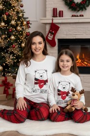 Resim ELİTOL Termal Ekose Sweet Dreams Anne-Kız Pijama Takımı 