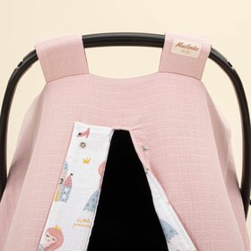 Resim Puset Örtüsü - Çift Taraflı - Pudra Muslin - Sindirella 