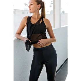 Resim Yeni İnci Suni Deri (Yoga-Fıtness-Pilates-Koşu) Sporcu Tayt Alt Üst Takım 
