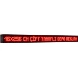 Resim Depo Tabela Reklam Kırmızı Kayan Yazı LED Tabela 16 x 256 cm Çift Taraflı Reklam Tabela 
