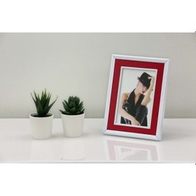 Resim 10X15 Koton Desenli Metal Fotoğraf Çerçevesi 