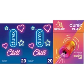 Resim Durex Manuel Mastürbatör + Durex Chill Prezervatif 40lı 