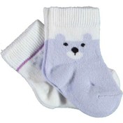 Resim Bibaby Biorganic Happy Bear 2'li Çorap 68413 Lila 001 