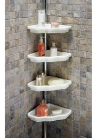 Resim Primanova Dört Gözlü Banyo Köşe Rafı Vidasız Montaj N17 Şeffaf Çok Renkli 