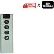 Resim KCM Teknoloji Kablosuz 4 Butonlu RF Uzaktan Kumanda (433 MHz) – Antensiz | Kapı / Garaj / Işık Kontrol 