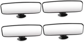 Resim 4 Adet Yenidoğan Araba Aksesuarları Çocuk Aynaları Araba Bebek Dikiz Aynası Vantuzlu Ayna Geniş Açılı Güvenlik Aynası Siyah 