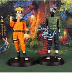 Resim Naruto: Shippuden Naruto Uzumaki Kakashi Hatake Anime Manga Karakter Figür Seti 2 Kahraman Bir Arada Naruto - Bandai 