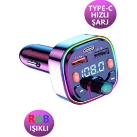 Resim Redmoon RM-738 Rgb Işıklı Bluetooth Araç Cihazı Transmitter Yüksek Ses Kalitesi ve Kolay Kontrol 