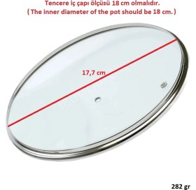 Resim İcanpares Tencere Sahan Tava Cam Kapağı Buhar Delikli Kapak 18 cm ve Fuşya Tutma Tepesi 