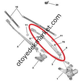 Resim Peugeot 308 (2022-2025) Ön Cam Sol Silecek Kolu (Orijinal) 