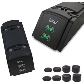 Resim Sones Sony Playstation 4 Ps4 Ve Slim Ps4 Pro İçin Led Ekran Göstergeli İplay Çift Portlu Şarj İstasyonu Standı / Kontrol Cihazı Şarj Standı Siyah 