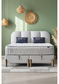 Resim Bohem Prime Çift Kişilik Konfor Seti Pocket Yaylı Yatak + Sandıklı Baza + Başlık 150 x 200 