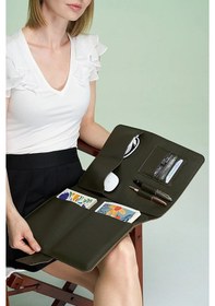 Resim Necati Çanta Apple Uyumlu MacBook Air Pro 13-14 Inç Organizer Evrak & Laptop & Tablet Çantası - Haki Haki 