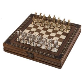 Resim Helena Wood Art Hero Metal Figürlü Satranç Seti 