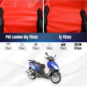 Resim Ramzey Star 150 L Motosiklet Brandası Su Geçirmez Branda Kırmızı Branda Motor Branda M 