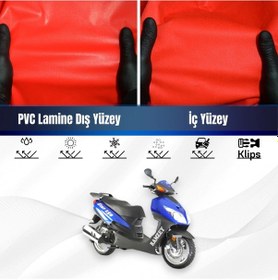 Resim Ramzey Star 150 L Motosiklet Brandası Su Geçirmez Branda Kırmızı Branda Motor Branda M 