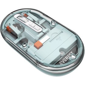Resim Everest Sm-bt29 Glassy Transparan 2in1 Bluetooth Ve 2.4ghz Kablosuz Mouse Mavi 