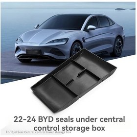 Resim Honeybeeshop 2022 2023 2024 Byd Orta Konsol Saklama Tepsisi Siyah Şık Ergonomik Yapışkanlı Organizer 