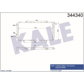 Resim KALE Radyatör Boxer-ducato-jumper 97-02 1.9d-2.5d-2.8hdı Ac Mek 790×415×34klr-344340 1301n0 1301n1 1301n2 