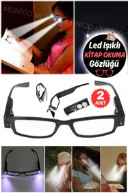 Resim Munico 2 Adet Görmeyi Arttıran Led Aydınlatma Okuma Gözlüğü Bisikletçiler İçin Akıllı Işıklı Gözlük 