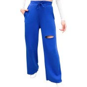 Resim Bluu Kadın Saks Mavi Kesik Diz Eşofman Altı 