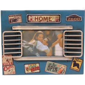 Resim Dekoratif Metal Çerçeve Panjur Temalı Vintage Ev Ofis Hediyelik 