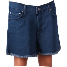 Resim Şort Mavi Mini Kot Püsküllü 83528 