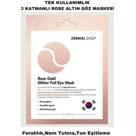 Resim DERMAL Rose Gold Glitter Foil Göz Maskesi 4 gr 